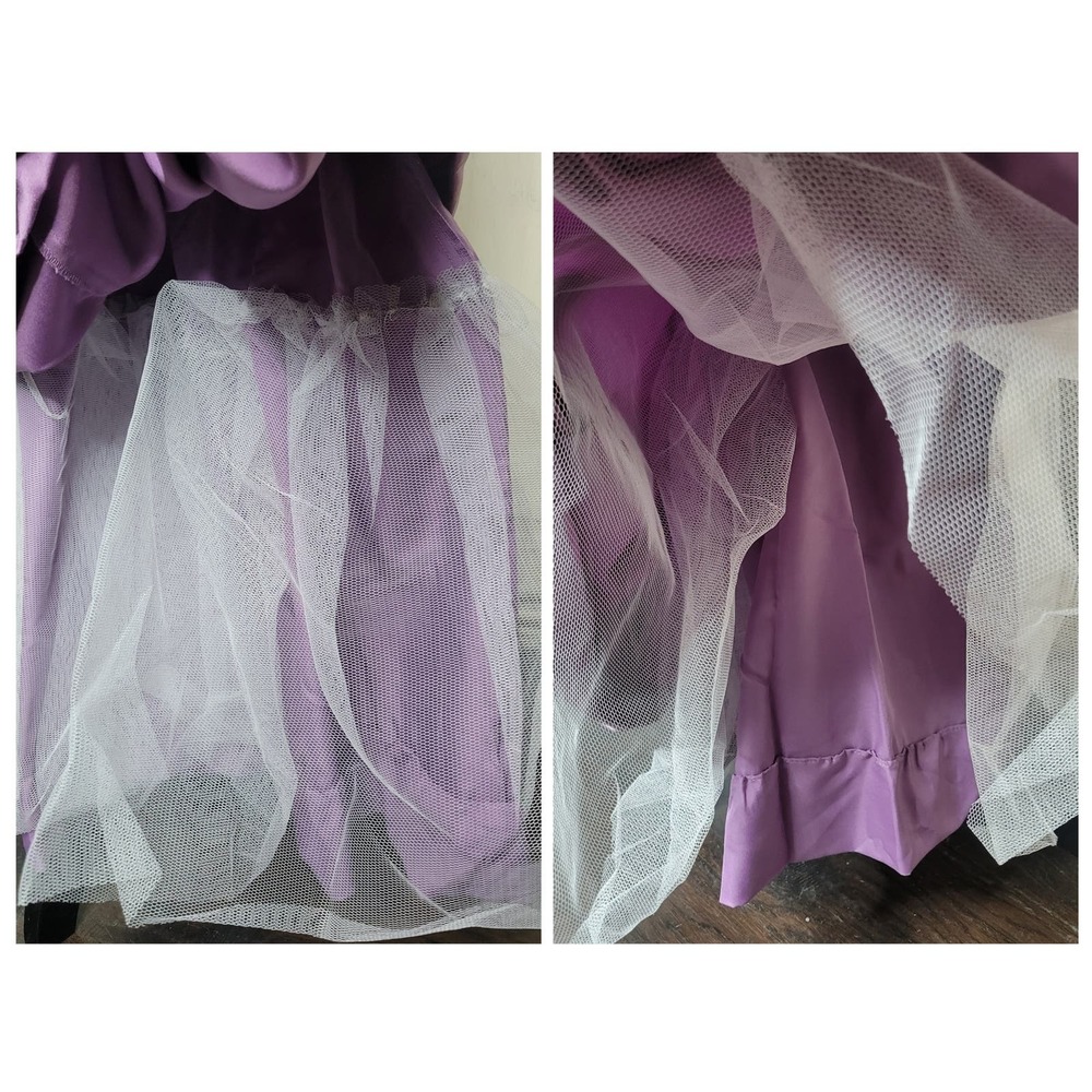 David's Bridal Satin Beaded Halter Wisteria Bridesmaid Formal Ball Gown Dress✨️4 - Picture 7 of 16